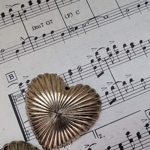 Gold Heart Statement Necklace - Picture 6 of 7